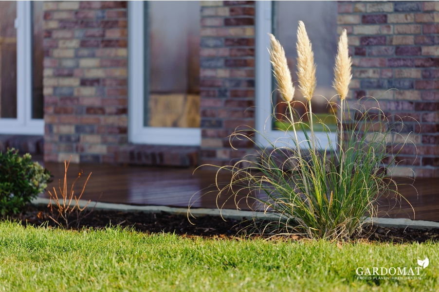 Natürlicher Hausgarten mit Gräserpflanzungen
