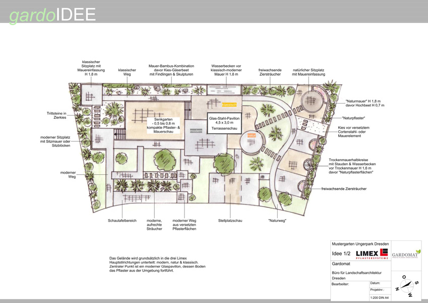 Mustergarten der Pflasterfirma LIMEX