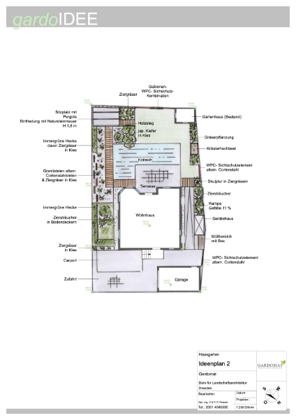 Moderner Garten mit Koiteich