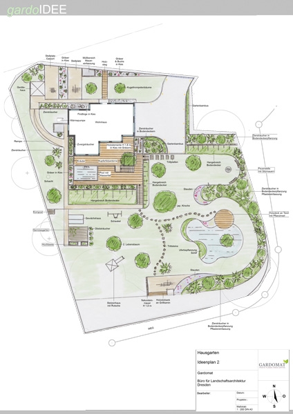  Großer Einfamilienhausgarten mit moderner Gestaltung