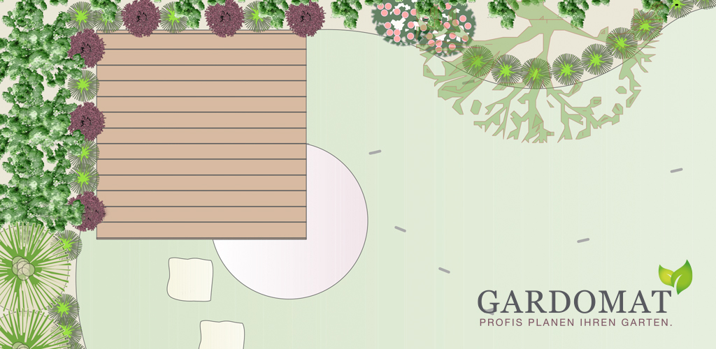 Reihenhausgarten im romantischen Stil