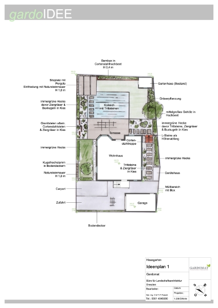 Moderner Garten mit Koiteich