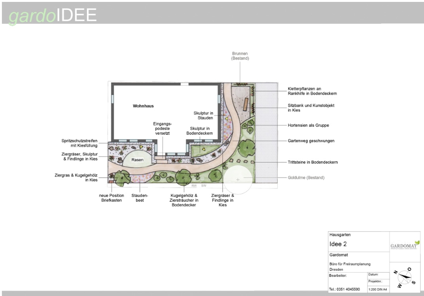 Moderner natürlicher Vorgarten