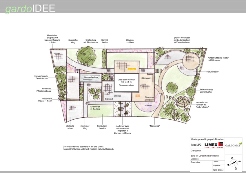 Mustergarten der Pflasterfirma LIMEX