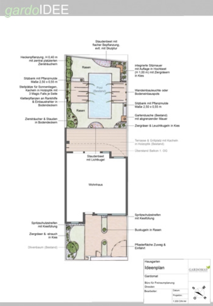 Puristischer Garten mit Pool