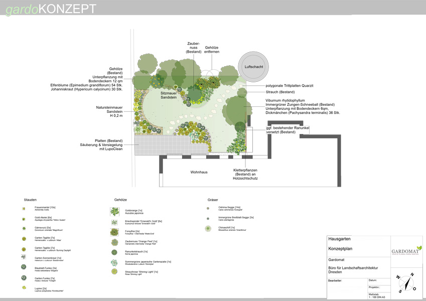 Kleiner Garten mit mediterranem Flair