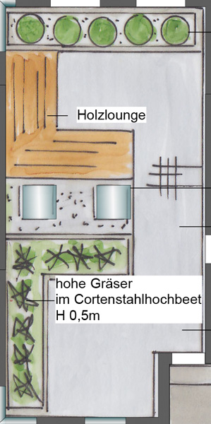 Moderne Dachterrasse