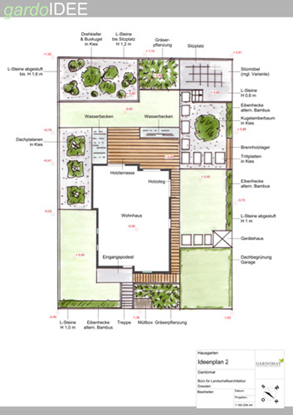Erholsamer Hausgarten mit japanischen & modernen Elementen
