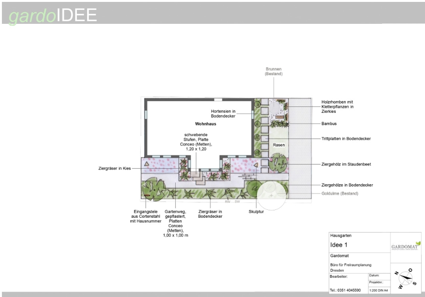 Moderner natürlicher Vorgarten