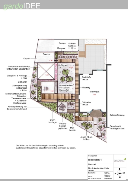 Repräsentativer Hausgarten im japanischen Stil