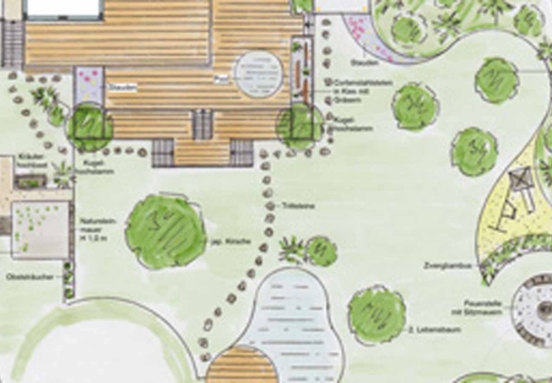 Großer Garten mit klassischer und moderner Gestaltung