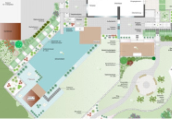 Hanggarten mit geraden und organischen Formen