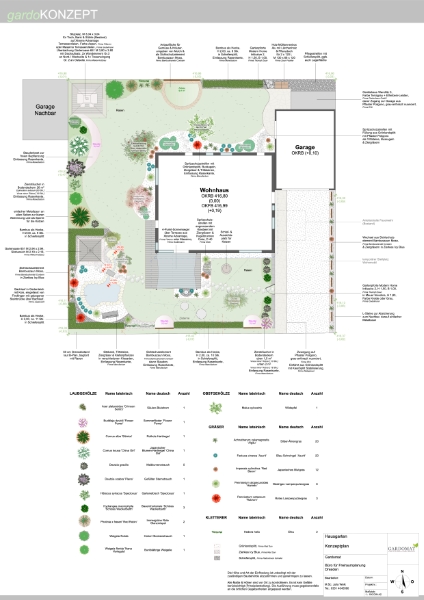 Moderner romantischer Garten mit japanischen Flair