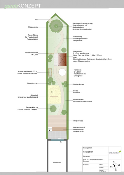 Reihenhausgarten im klassischen Stil