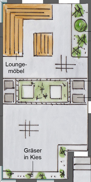 Moderne Dachterrasse