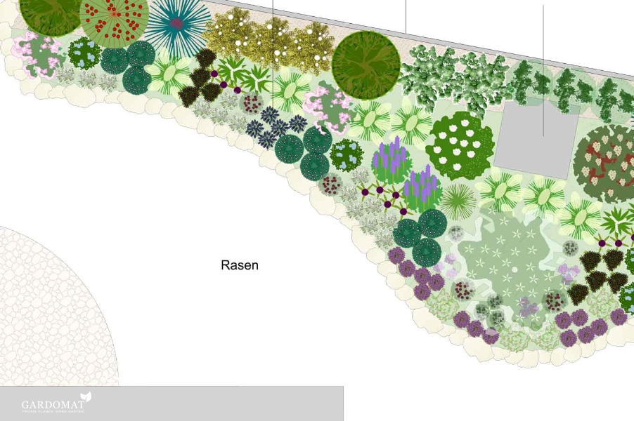 Natürlich-romantische Sichtschutzpflanzung