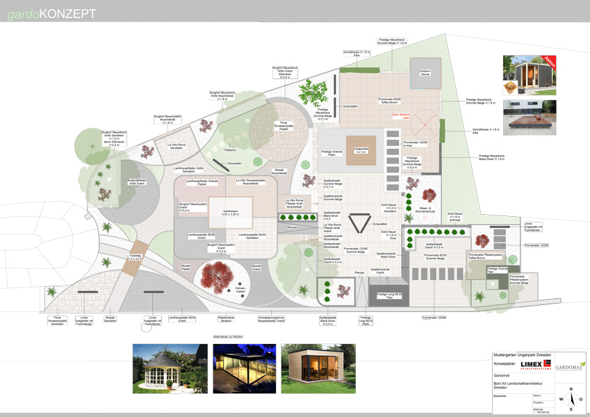 Mustergarten der Pflasterfirma LIMEX