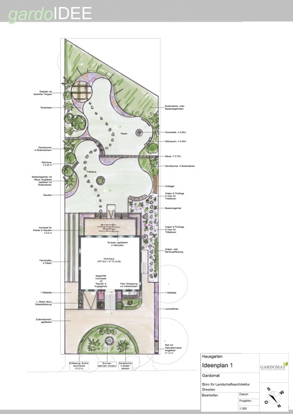 romantischer Zweifamilienhausgarten 