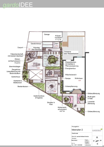 Repräsentativer Hausgarten im japanischen Stil