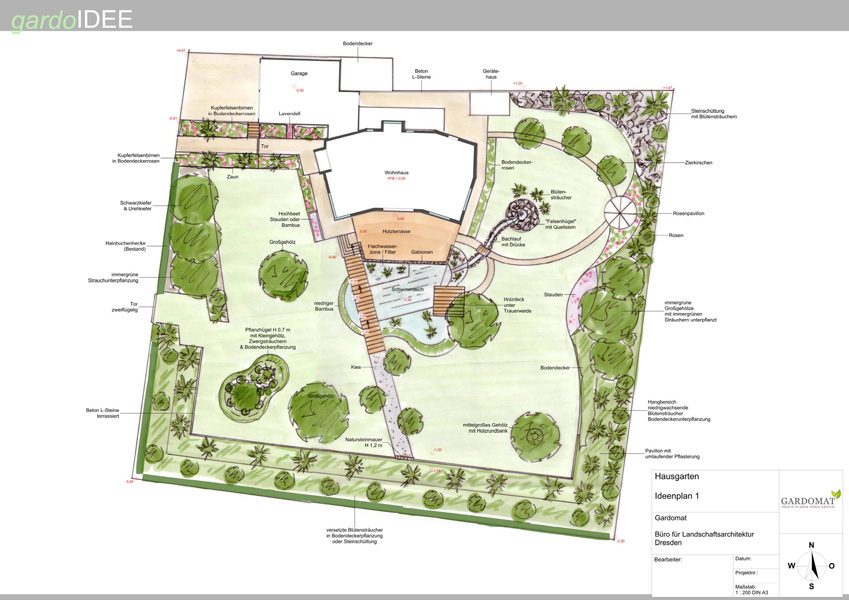 Sehr großer Garten mit Schwimmteich