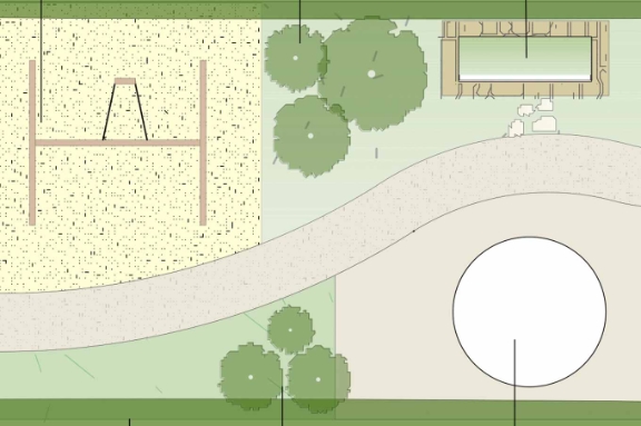 Reihenhausgarten im klassischen Stil