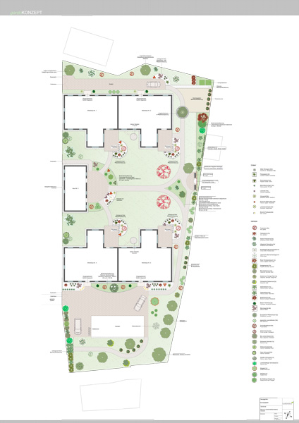 Wohnhof mit modernen und natürlichen Aspekten